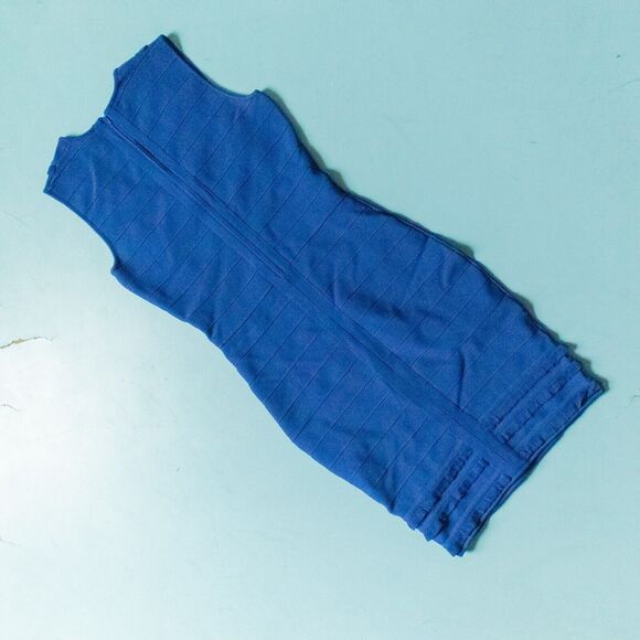 Yigal Azrouel Royal Blue Fitted Bandage Bodycon Dress Size Medium Stretch - Picture 8 of 8